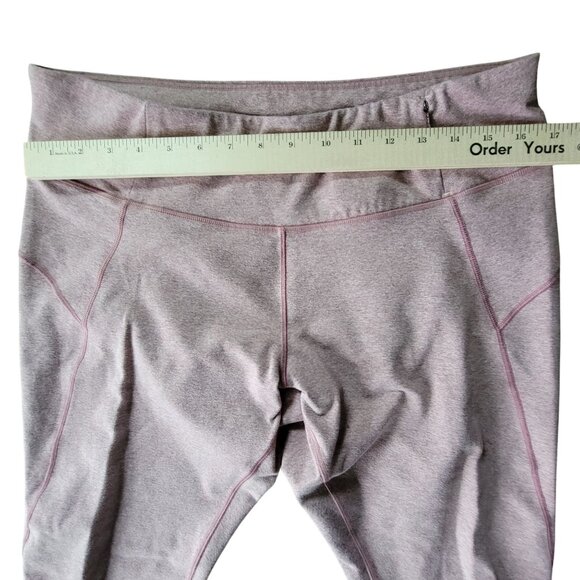 Calia Womens Heathered Pink Cropped Leggings With Mesh Accents Pocket 1X - Picture 7 of 10